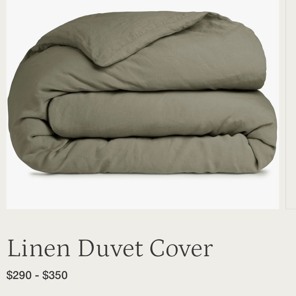 Parachute Full/Queen Linen Duvet Cover and Sham Set in Green